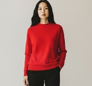 Dior Uniforms Red Wool Blend Sweater XL Bee Logo Long Sleeve Oversized